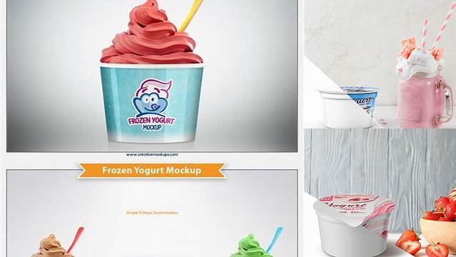 5955+ Frozen Yogurt Mockup Layered Photoshop Template