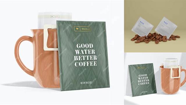 596+ Drip Coffee Bag Mockup Professional Quality PSD Freebie