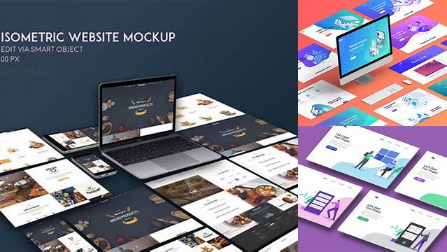 5965+ Isometric Website Mockup Include TIFF