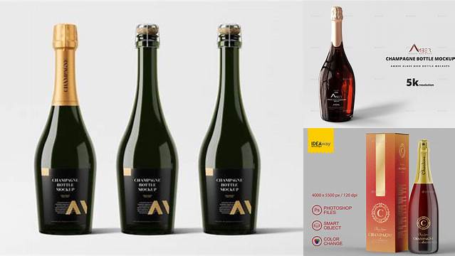 6003+ Champagne Mockup Psd Layered Photoshop Template