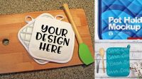 6011+ Pot Holder Mockup For Free Download