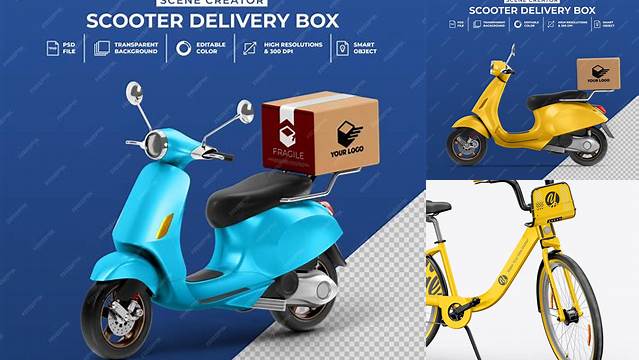 602+ Delivery Bike Mockup Free Graphic Mockup PSD