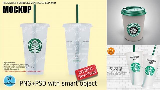 6037+ Starbucks Cold Cup Mockup Free Include TIFF