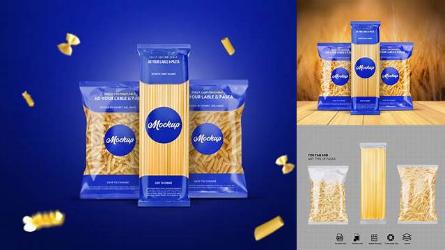 6040+ Pasta Bag Mockup Free PSD