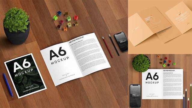 6045+ A6 Brochure Mockup PSD Download