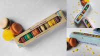 6045+ Macaron Box Mockup Customizable Design Files