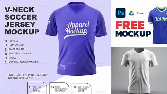 605+ V Neck Jersey Mockup Digital Download