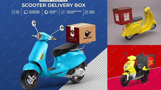 6053+ Delivery Bike Mockup Editable PSD File