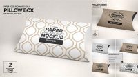 6059+ Pillow Box Packaging Mockup Creative Design Resource