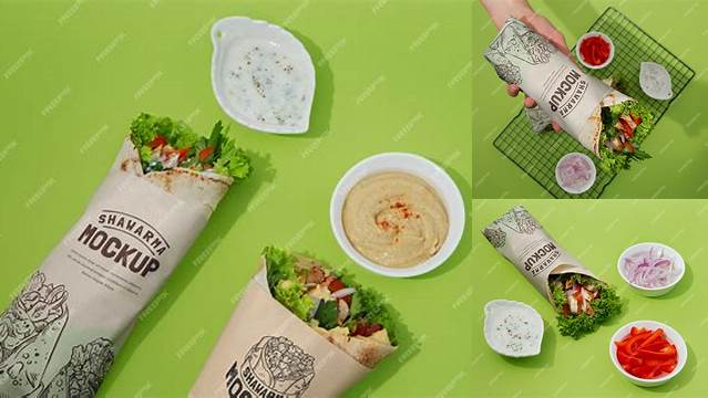 6060+ Shawarma Box Mockup PSD Download