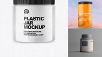 6063+ Transparent Plastic Jar Mockup PSD Download