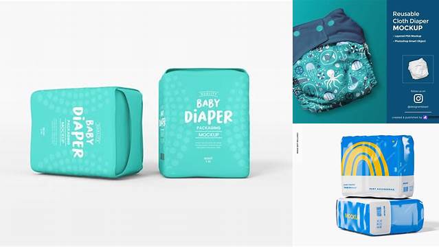 6081+ Baby Diaper Mockup Smart Object PSD Template