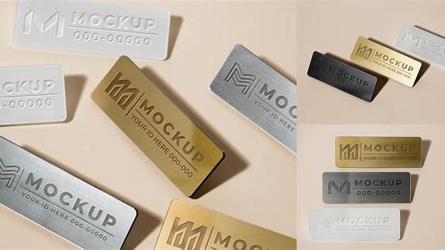 6118+ Metal Name Tag Mockup Free Digital Download