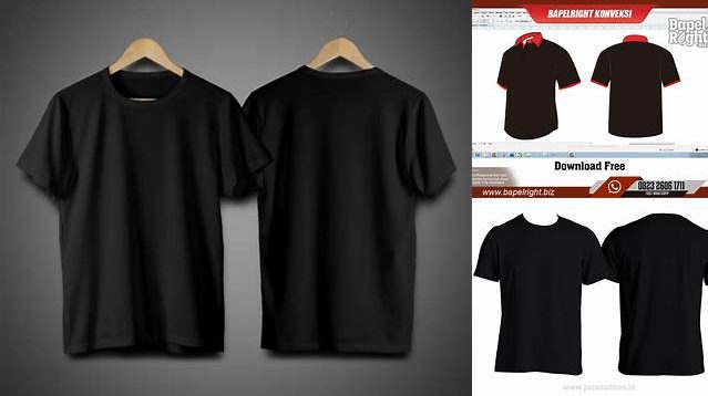 6127+ Mockup Kaos Hitam Download Free