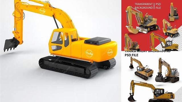 6133+ Excavator Mockup Creative PSD Resources