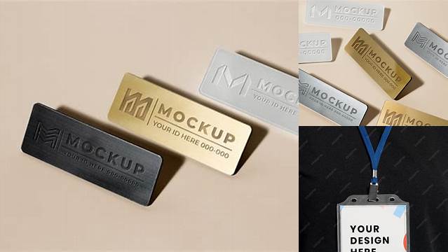 6150+ Metal Name Tag Mockup PSD Download