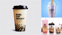 6153+ Boba Cup Mockup Free Versatile PSD Mockup File