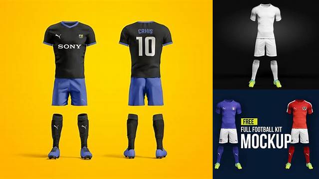 6156+ Football Kit Template Psd Free Mockup PSD