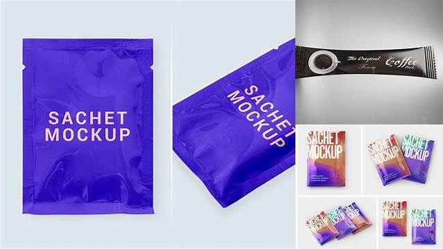 6158+ Coffee Sachet Mockup Free PSD