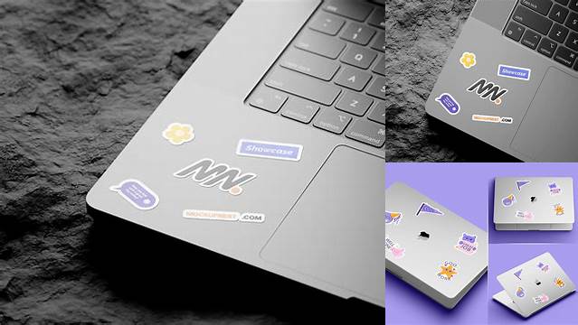 6172+ Laptop Sticker Mockup Psd Free Smart PNG Image