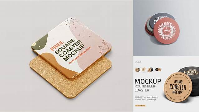 6186+ Coaster Mockup Editable Design File