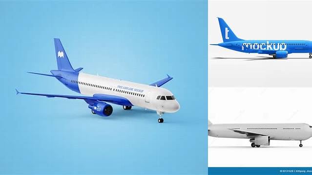 6206+ Plane Mockup High-Quality Editable PSD