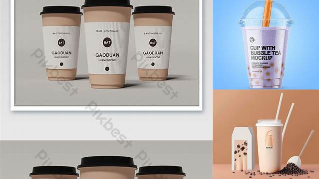 6208+ Milktea Mockup Free Editable PSD