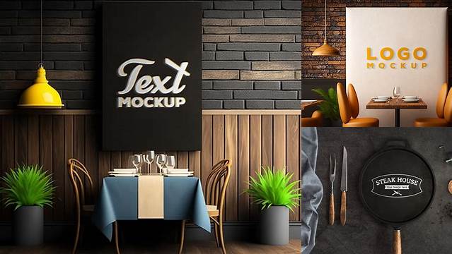 6216+ Restaurant Logo Mockup Creative Design Resource