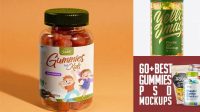 6225+ Gummies Mockup Creative PSD Resources