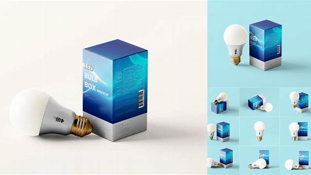 6227+ Led Bulb Box Mockup Free Download PSD Download