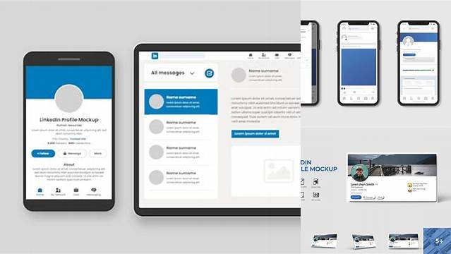 623+ Mockup Linkedin Mobile Exclusive Free PSD