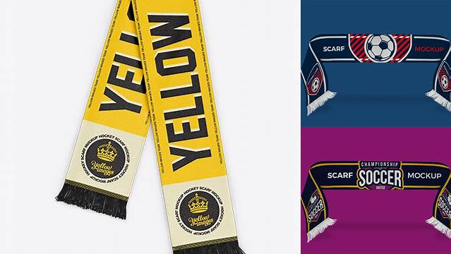 6238+ Soccer Scarf Mockup Smart PNG Image