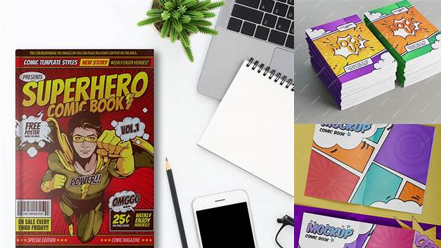 6251+ Comic Book Mockup Free Smart Layer PSD