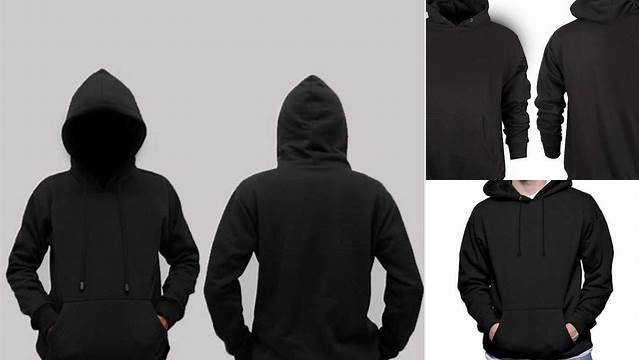 6253+ Hoodie Hitam Polos Depan Belakang Easy-to-Edit PSD