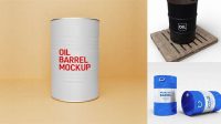 6253+ Oil Barrel Mockup Free Free PSD