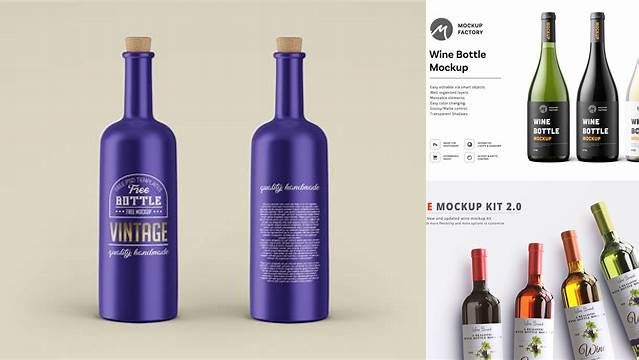 6281+ Wine Bottle Mockup Vk Easy Editable