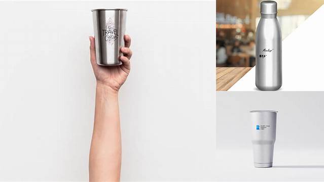 6284+ Stainless Steel Tumbler Mockup Free Best for Showcase