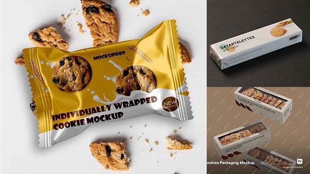 6287+ Cookie Packaging Mockup Free Custom PSD Mockup Template