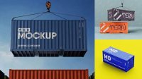 6288+ Shipping Container Mockup Customizable PSD