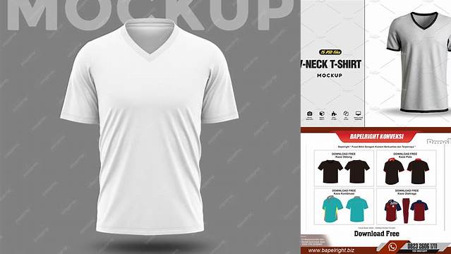 6289+ Mockup Kaos V Neck Cdr Elegant Photoshop Mockup