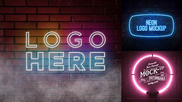 6290+ Neon Logo Mockup Free Graphic Resource