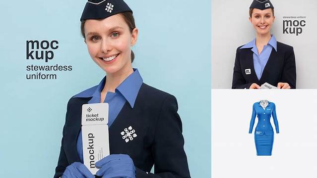 6301+ Flight Attendant Uniform Mockup Digital Download