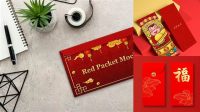 6335+ Red Packet Mockup Easy Editable