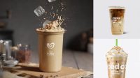 6336+ Ice Coffee Cup Mockup Modern Design PSD