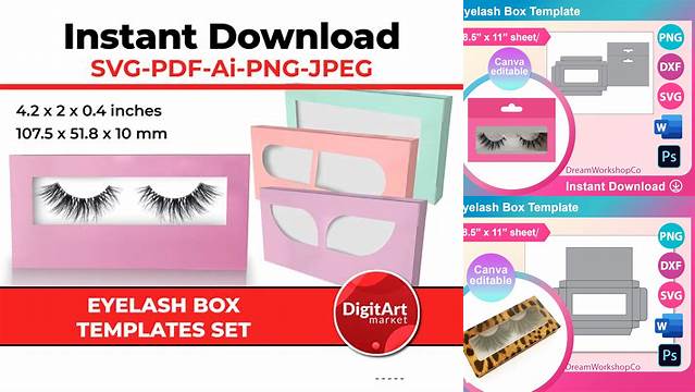 6364+ Lash Box Template Editable and Customizable PSD