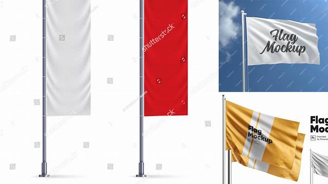 6374+ Mockup Bendera Cdr Include TIFF