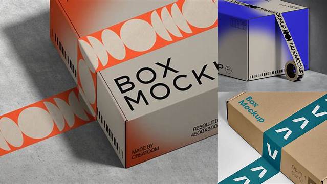 6402+ Tape Box Mockup Download Free