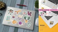 6403+ Laptop Stickers Mockup Versatile and Modern PSD Mockup