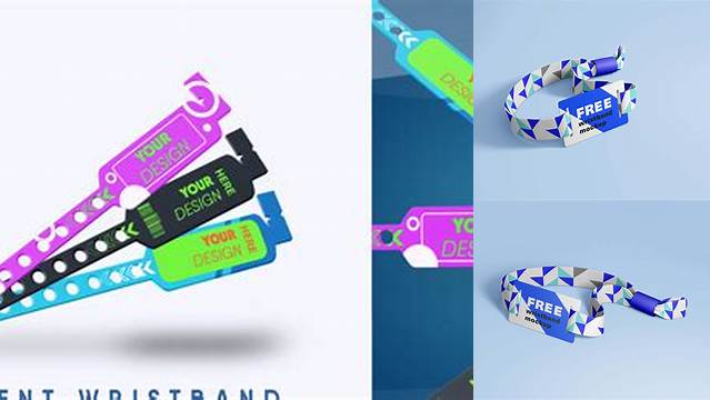 6406+ Rfid Wristband Mockup Easy Editable