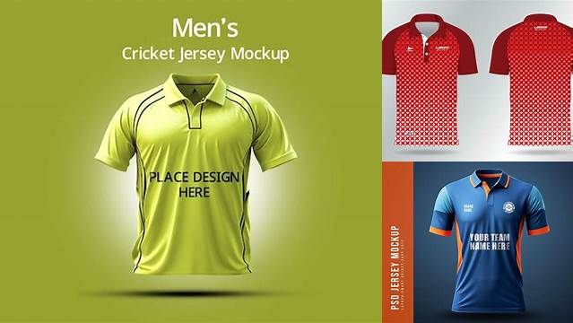 6418+ Cricket Jersey Mockup Include TIFF